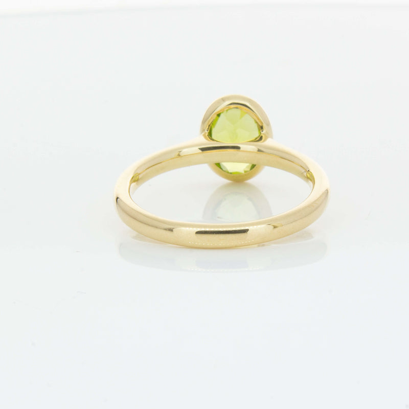 9ct Yellow Gold Peridot Rubover Set Ring - Ring - Walker & Hall