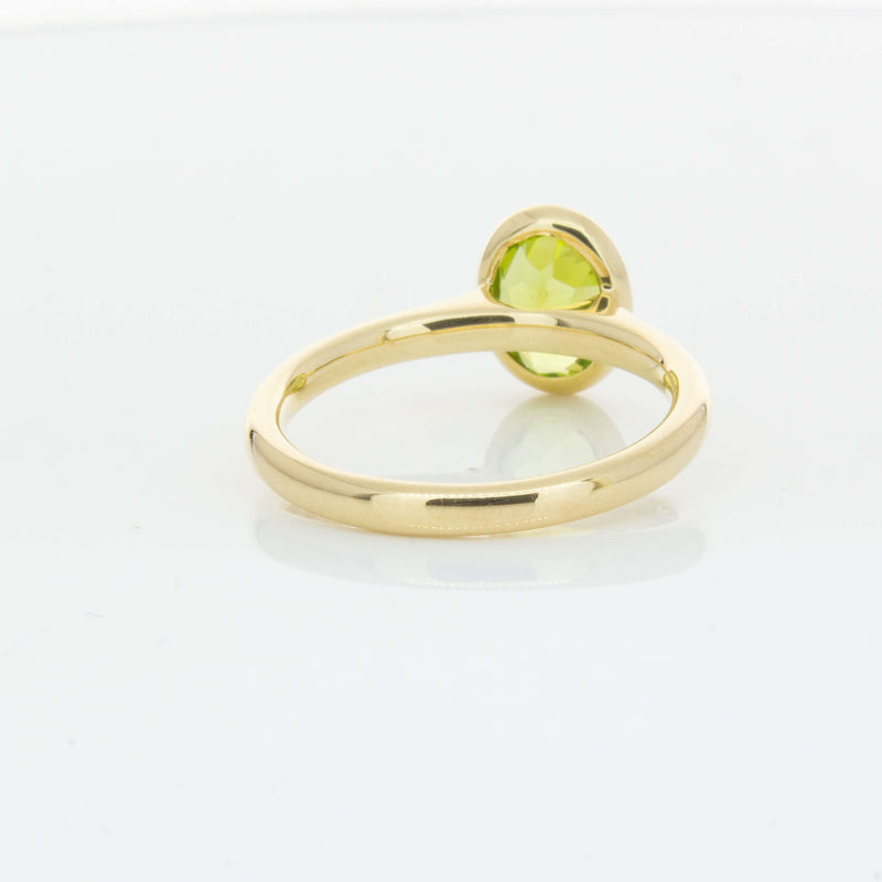 9ct Yellow Gold Peridot Rubover Set Ring - Ring - Walker & Hall