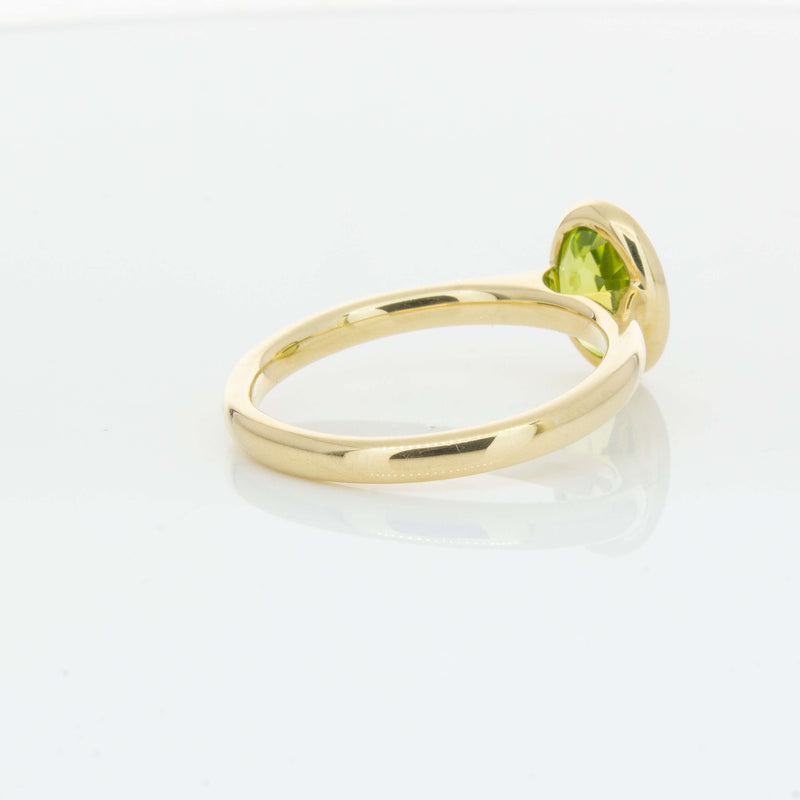 9ct Yellow Gold Peridot Rubover Set Ring - Ring - Walker & Hall