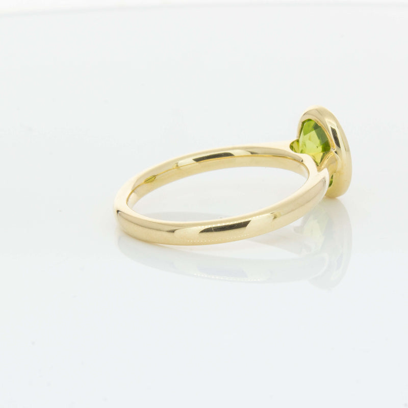 9ct Yellow Gold Peridot Rubover Set Ring - Ring - Walker & Hall