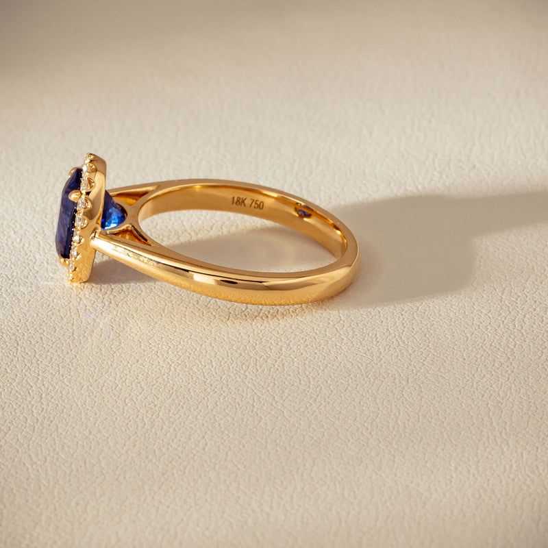 18ct Yellow Gold 2.46ct Sapphire & Diamond Nina Ring - Ring - Walker & Hall