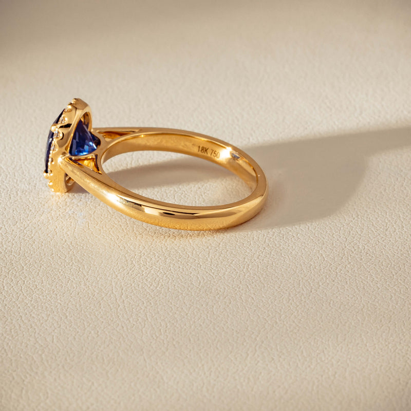 18ct Yellow Gold 2.46ct Sapphire & Diamond Nina Ring - Ring - Walker & Hall