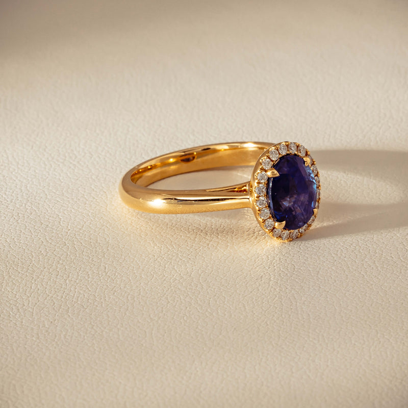 18ct Yellow Gold 2.46ct Sapphire & Diamond Nina Ring - Ring - Walker & Hall