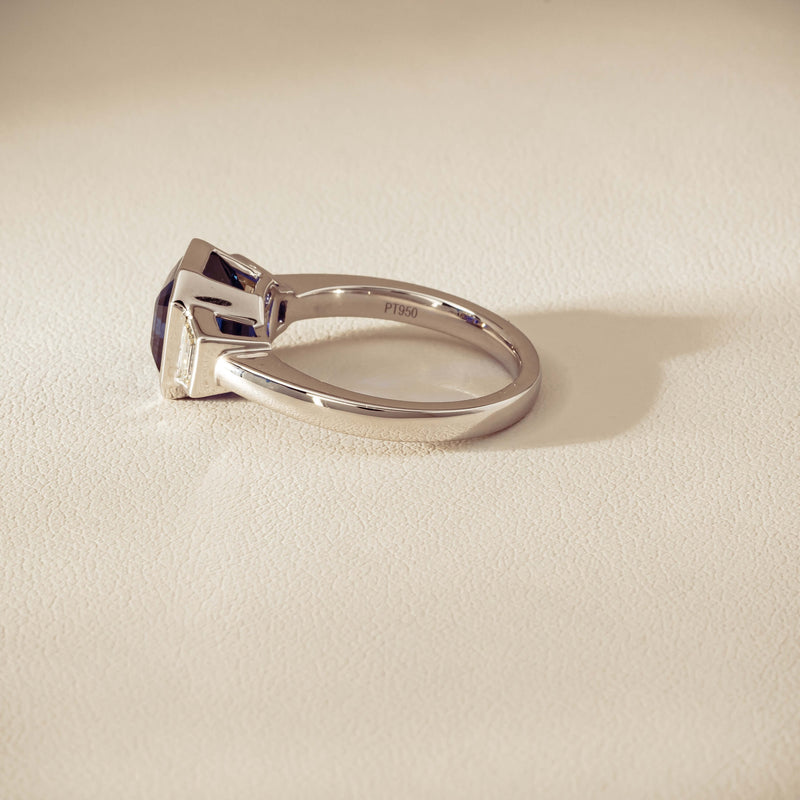 Platinum 5.06ct Sapphire & Diamond Ring - Ring - Walker & Hall