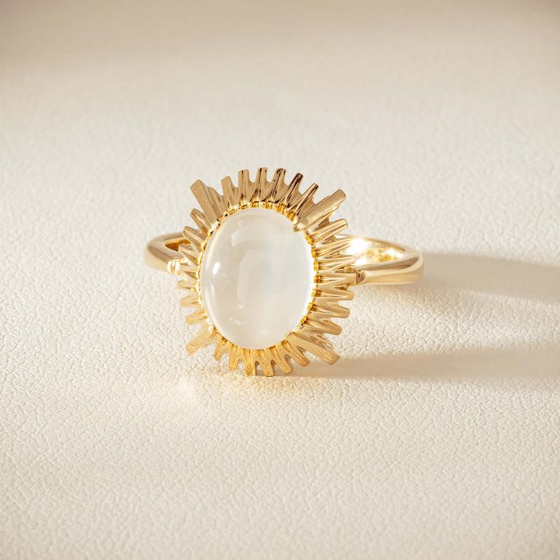 9ct Yellow Gold Moonstone Meteor Ring - Ring - Walker & Hall