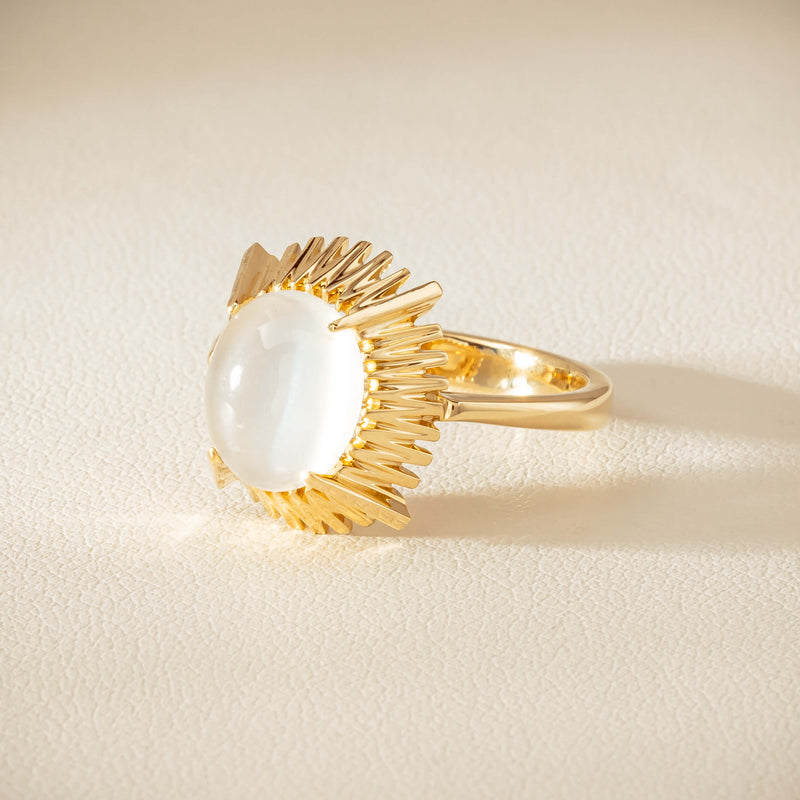 9ct Yellow Gold Moonstone Meteor Ring - Ring - Walker & Hall