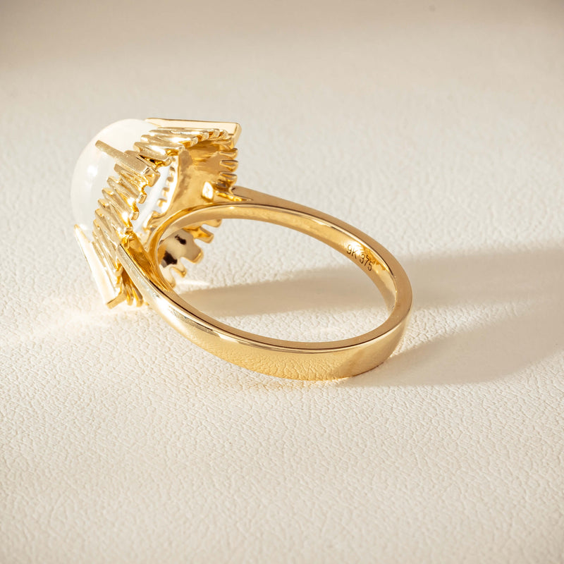 9ct Yellow Gold Moonstone Meteor Ring - Ring - Walker & Hall