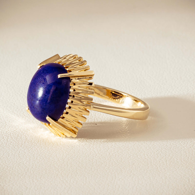 9ct Yellow Gold Lapis Meteor Ring - Ring - Walker & Hall