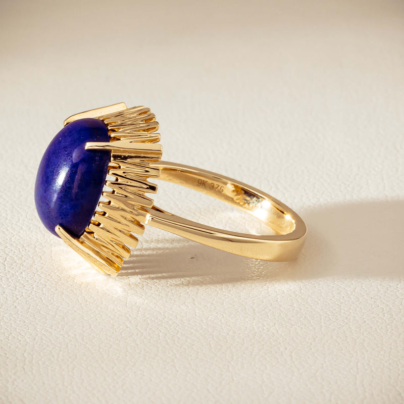 9ct Yellow Gold Lapis Meteor Ring - Ring - Walker & Hall