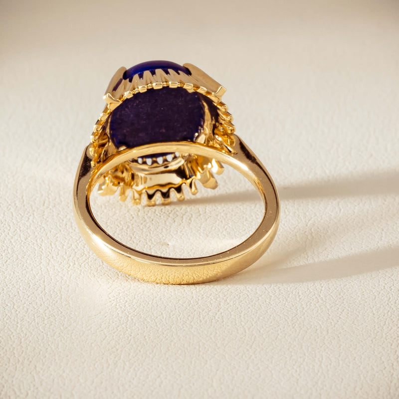 9ct Yellow Gold Lapis Meteor Ring - Ring - Walker & Hall