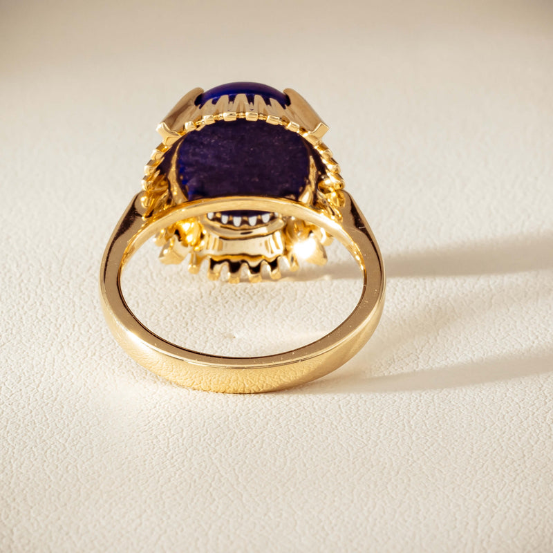 9ct Yellow Gold Lapis Meteor Ring - Ring - Walker & Hall