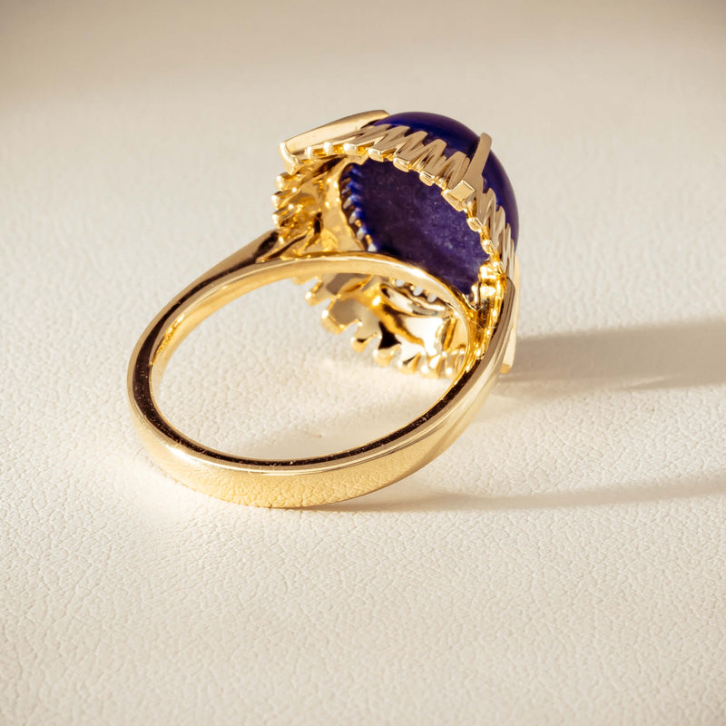 9ct Yellow Gold Lapis Meteor Ring - Ring - Walker & Hall