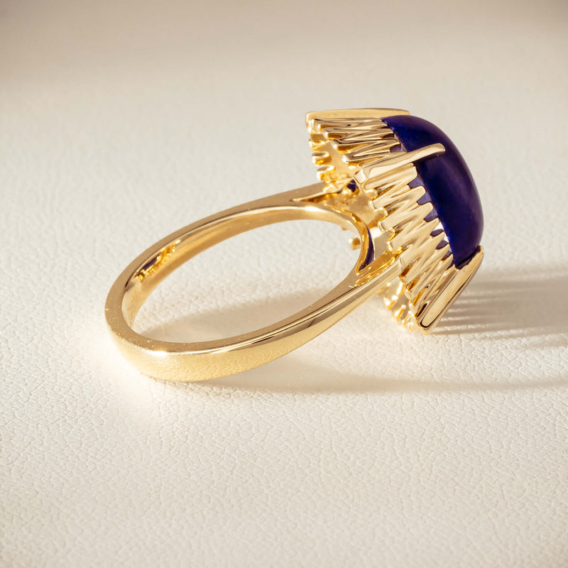 9ct Yellow Gold Lapis Meteor Ring - Ring - Walker & Hall