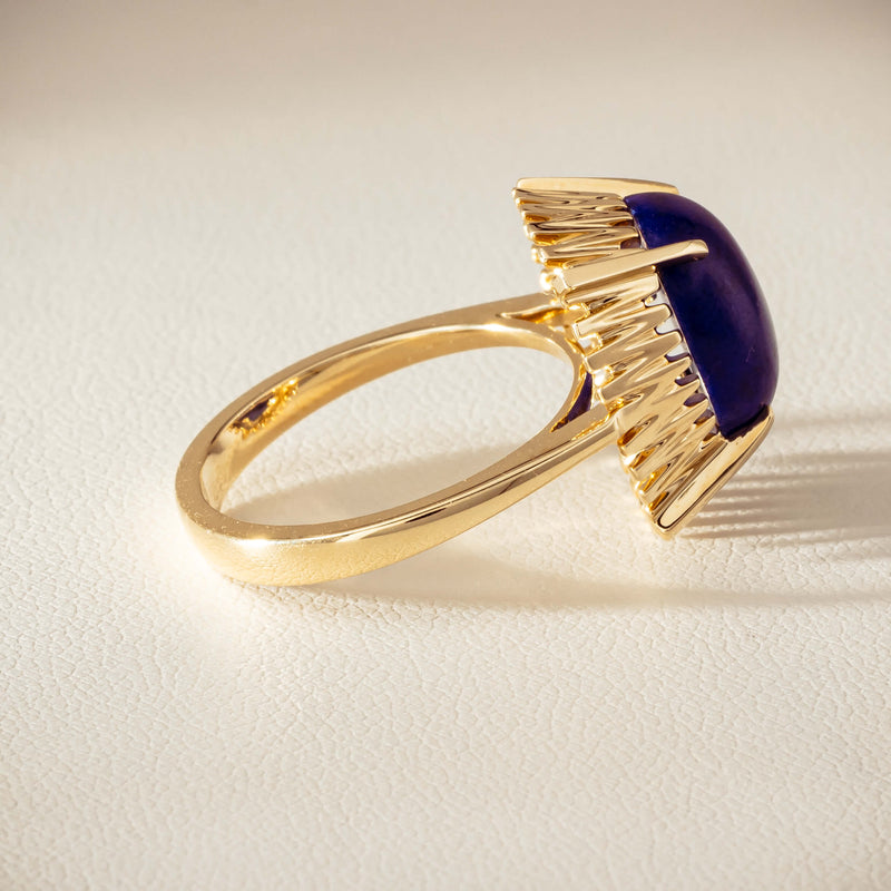 9ct Yellow Gold Lapis Meteor Ring - Ring - Walker & Hall