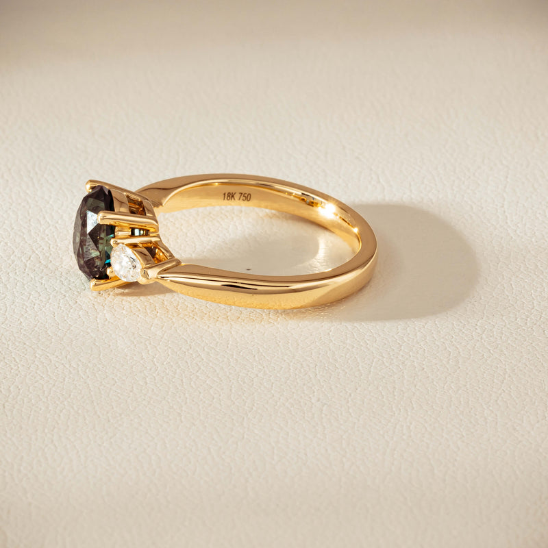 18ct Yellow Gold 2.63ct Green Sapphire & Diamond Ayla Ring - Ring - Walker & Hall