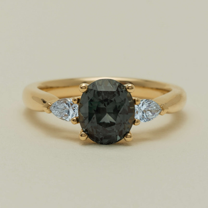 18ct Yellow Gold 2.63ct Green Sapphire & Diamond Ayla Ring - Ring - Walker & Hall