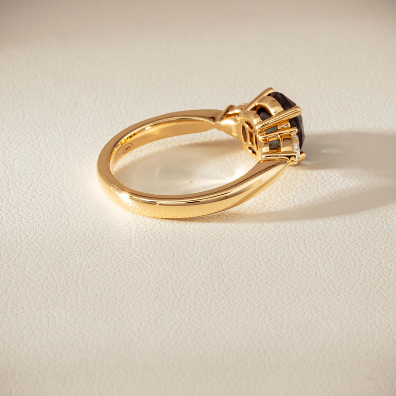 18ct Yellow Gold 2.63ct Green Sapphire & Diamond Ayla Ring - Ring - Walker & Hall