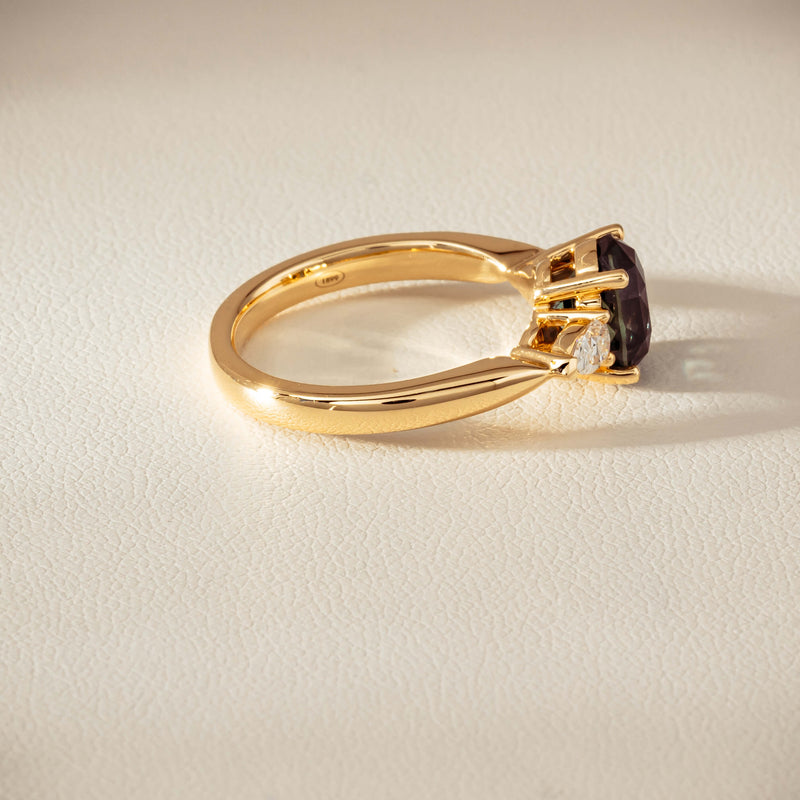 18ct Yellow Gold 2.63ct Green Sapphire & Diamond Ayla Ring - Ring - Walker & Hall
