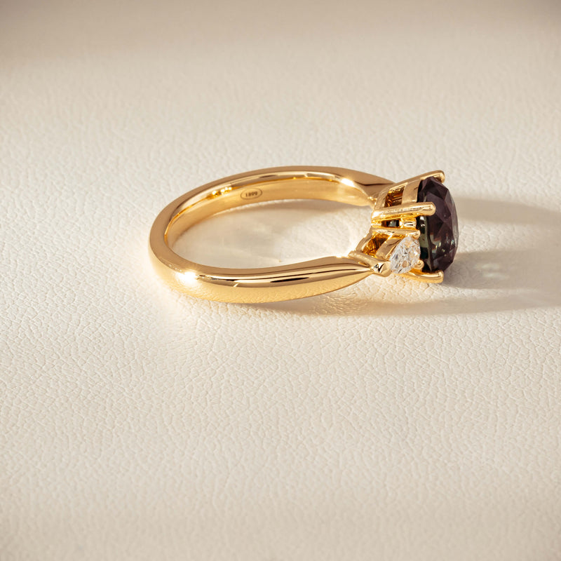 18ct Yellow Gold 2.63ct Green Sapphire & Diamond Ayla Ring - Ring - Walker & Hall
