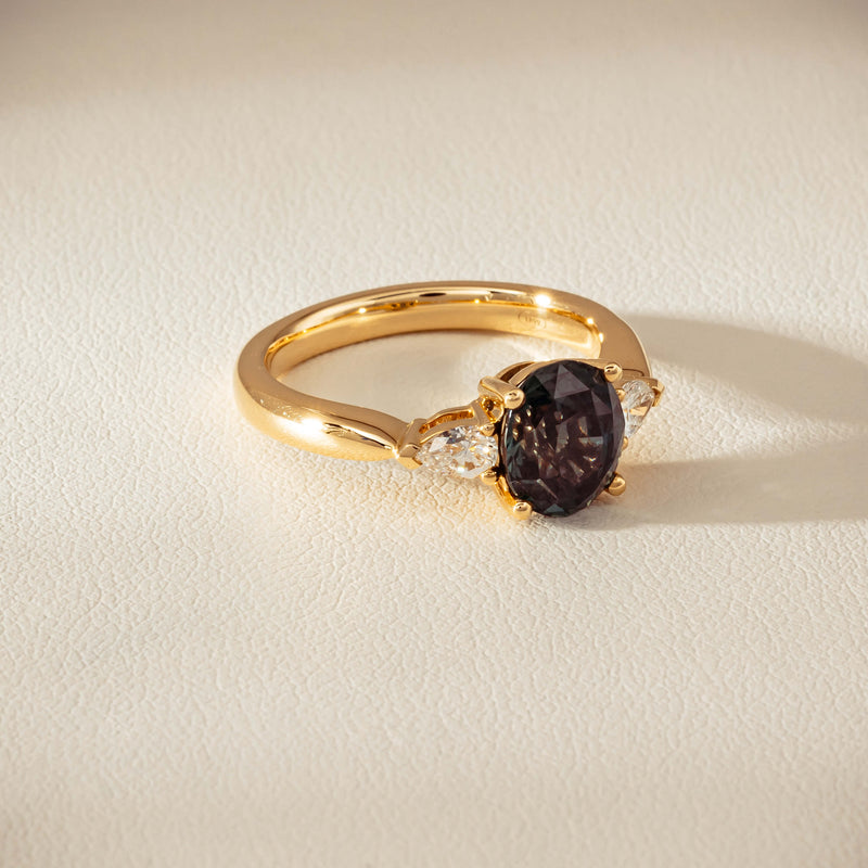 18ct Yellow Gold 2.63ct Green Sapphire & Diamond Ayla Ring - Ring - Walker & Hall