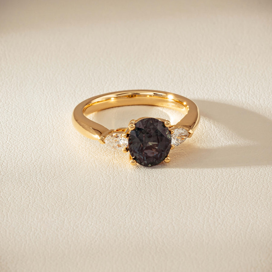 18ct Yellow Gold 2.63ct Green Sapphire & Diamond Ayla Ring - Ring - Walker & Hall