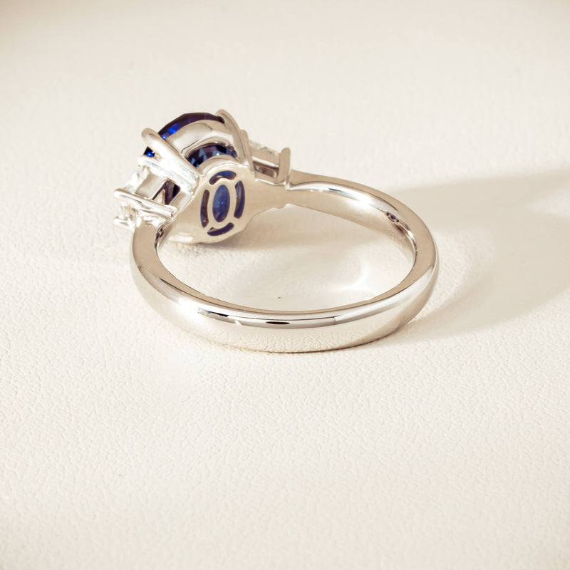 18ct White Gold 4.05ct Sapphire & Diamond Ring - Ring - Walker & Hall