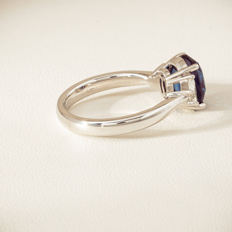 18ct White Gold 4.05ct Sapphire & Diamond Ring - Ring - Walker & Hall