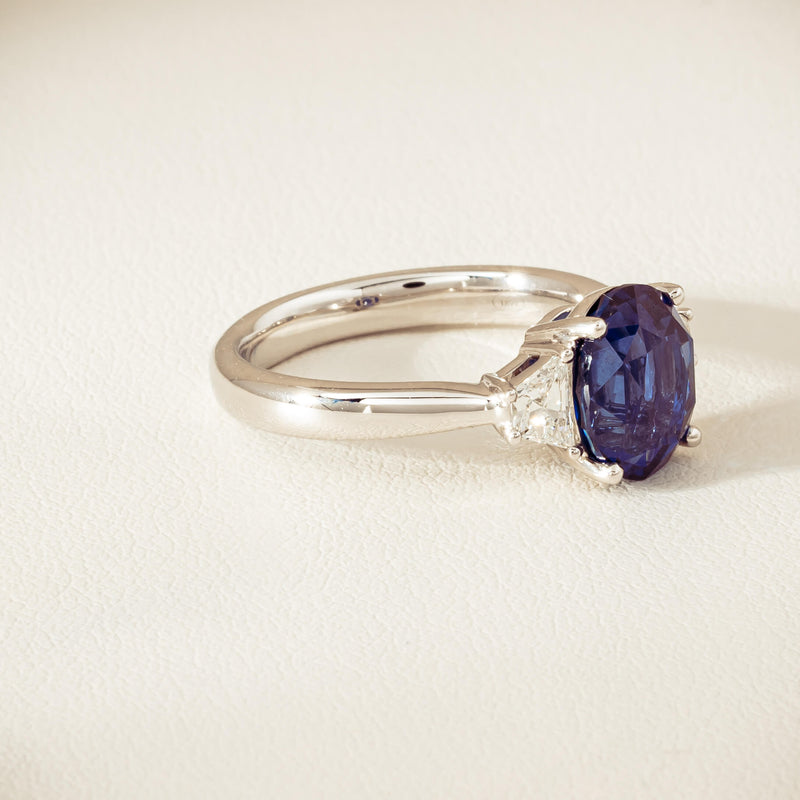18ct White Gold 4.05ct Sapphire & Diamond Ring - Ring - Walker & Hall