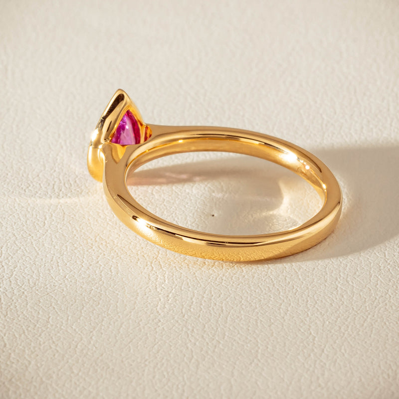 18ct Yellow Gold .80ct Pink Sapphire Natalia Ring - Ring - Walker & Hall