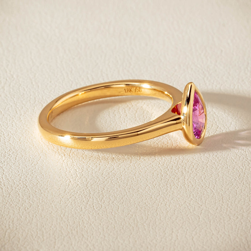18ct Yellow Gold .80ct Pink Sapphire Natalia Ring - Ring - Walker & Hall