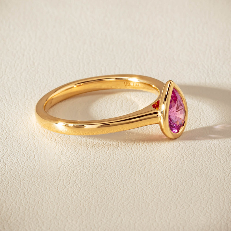 18ct Yellow Gold .80ct Pink Sapphire Natalia Ring - Ring - Walker & Hall