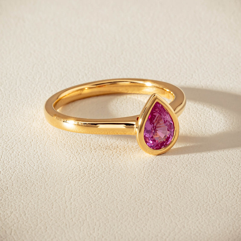 18ct Yellow Gold .80ct Pink Sapphire Natalia Ring - Ring - Walker & Hall
