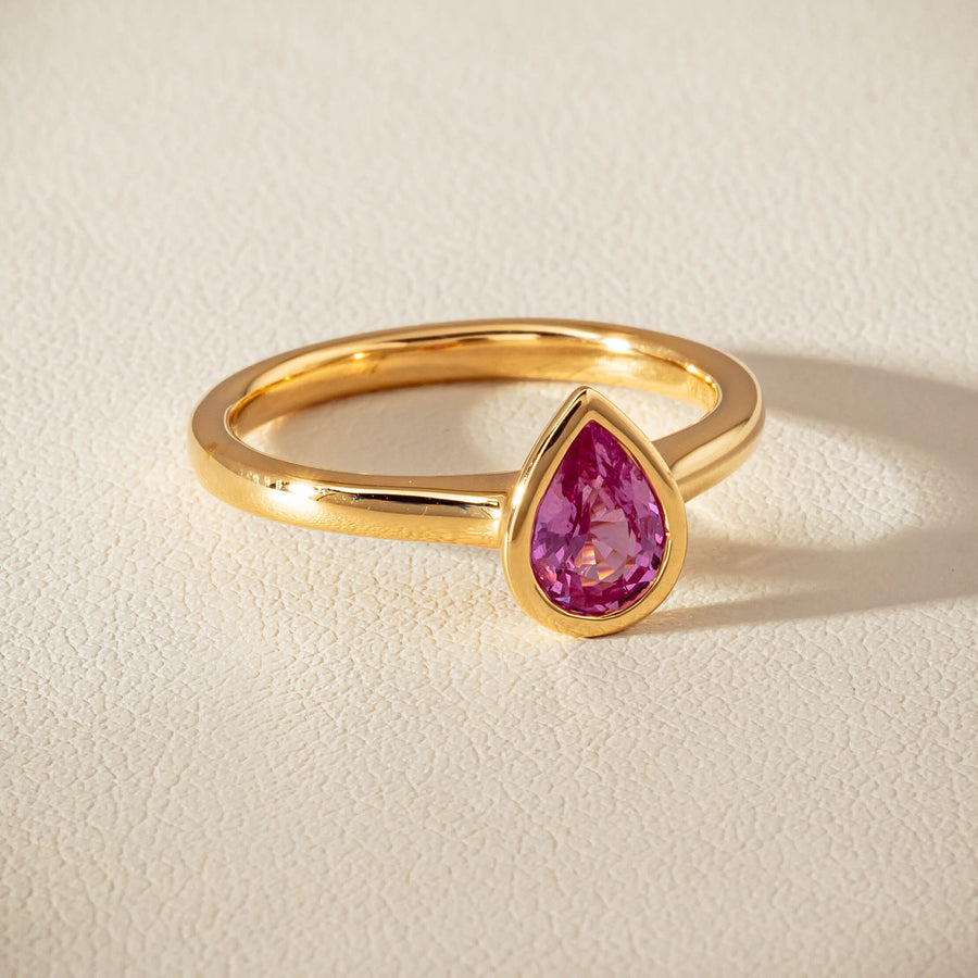 18ct Yellow Gold .80ct Pink Sapphire Natalia Ring - Ring - Walker & Hall