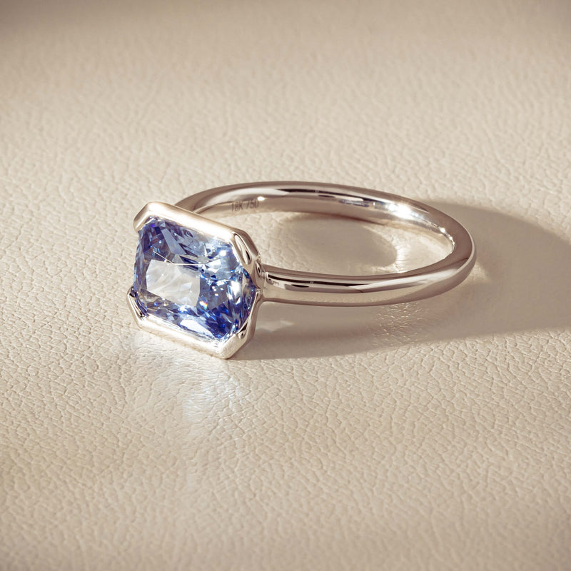18ct White Gold 2.70ct Light Blue Sapphire Elle Ring - Ring - Walker & Hall