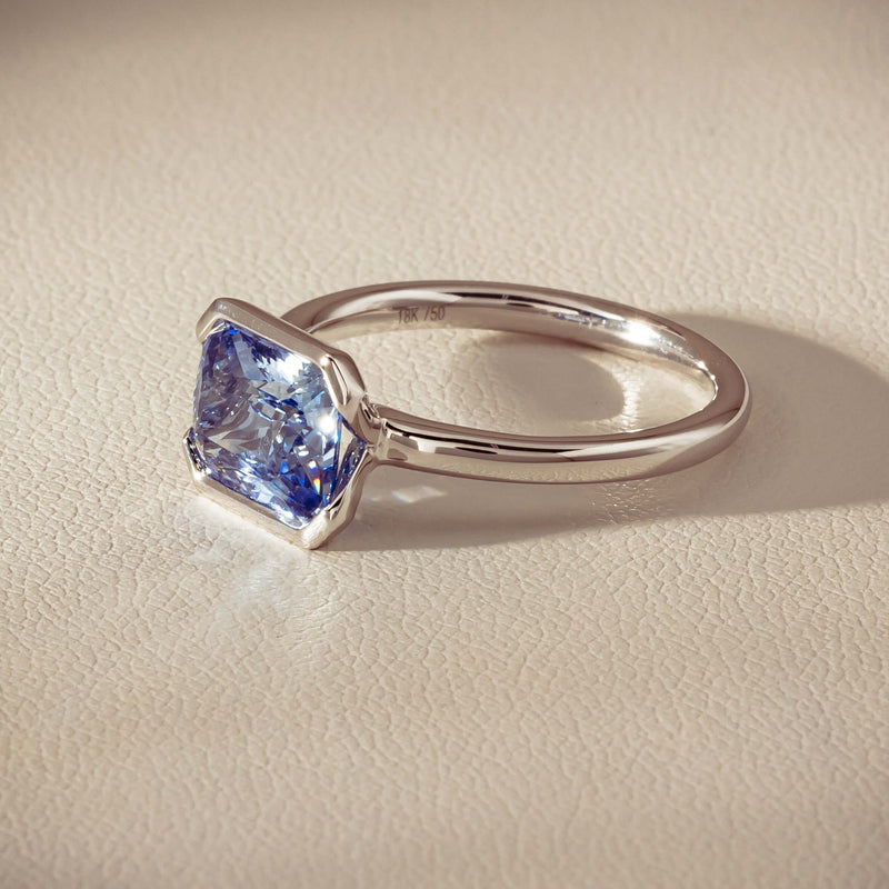 18ct White Gold 2.70ct Light Blue Sapphire Elle Ring - Ring - Walker & Hall