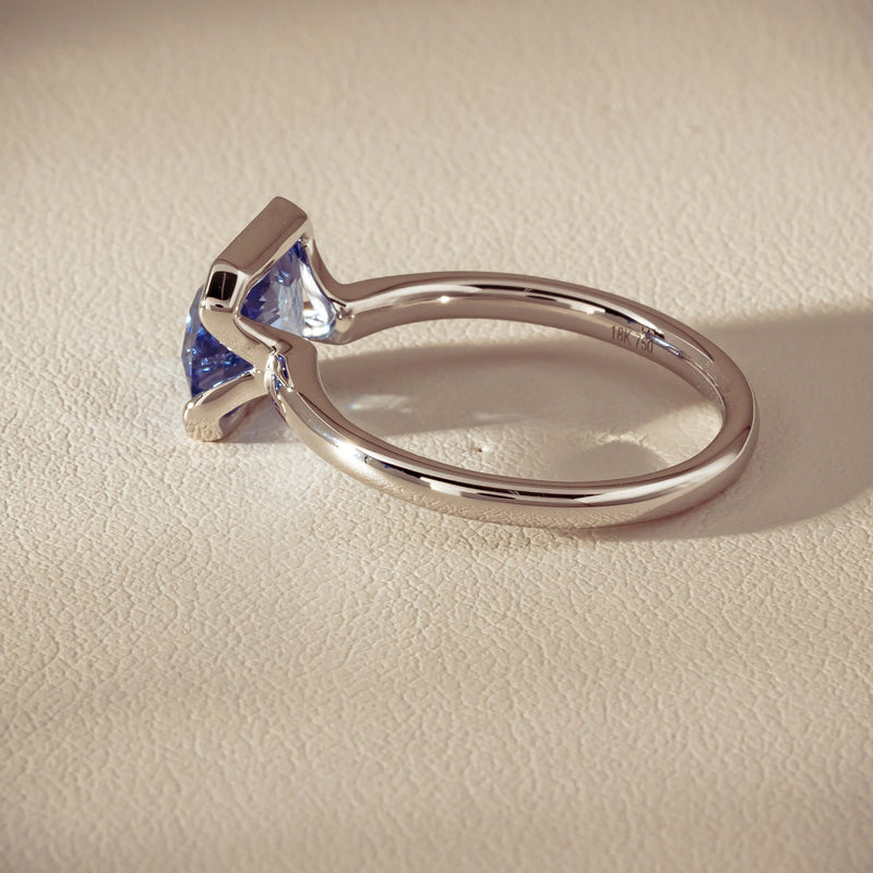 18ct White Gold 2.70ct Light Blue Sapphire Elle Ring - Ring - Walker & Hall