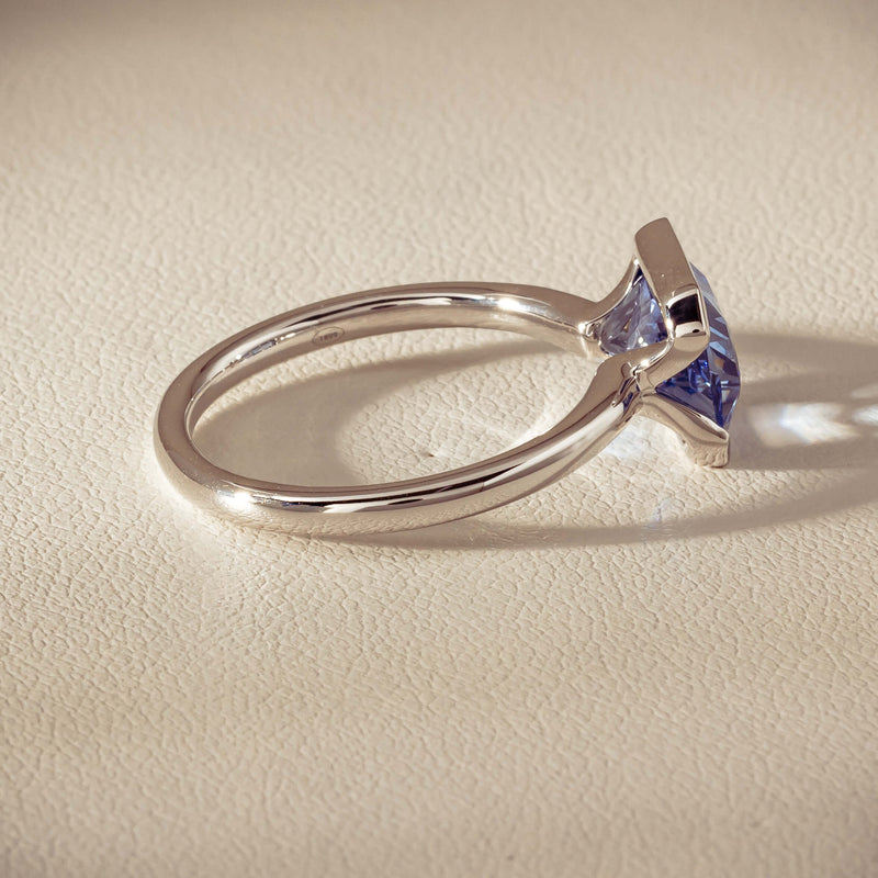 18ct White Gold 2.70ct Light Blue Sapphire Elle Ring - Ring - Walker & Hall
