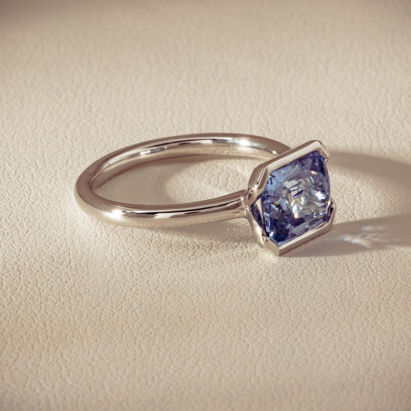 18ct White Gold 2.70ct Light Blue Sapphire Elle Ring - Ring - Walker & Hall