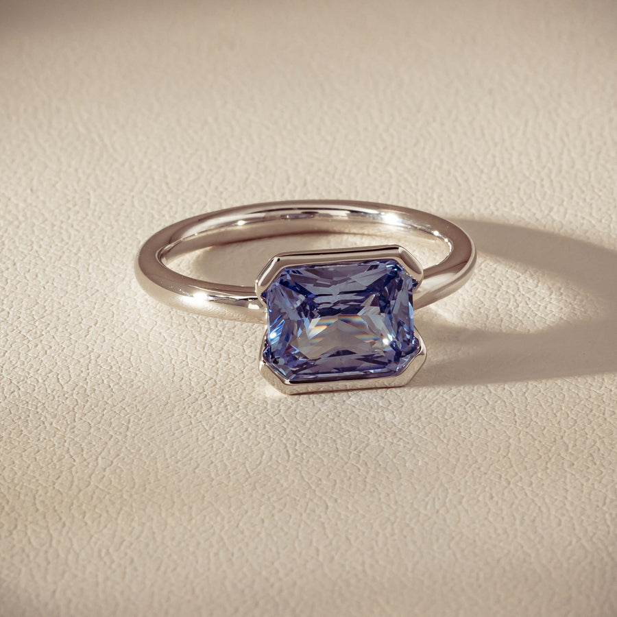 18ct White Gold 2.70ct Light Blue Sapphire Elle Ring - Ring - Walker & Hall