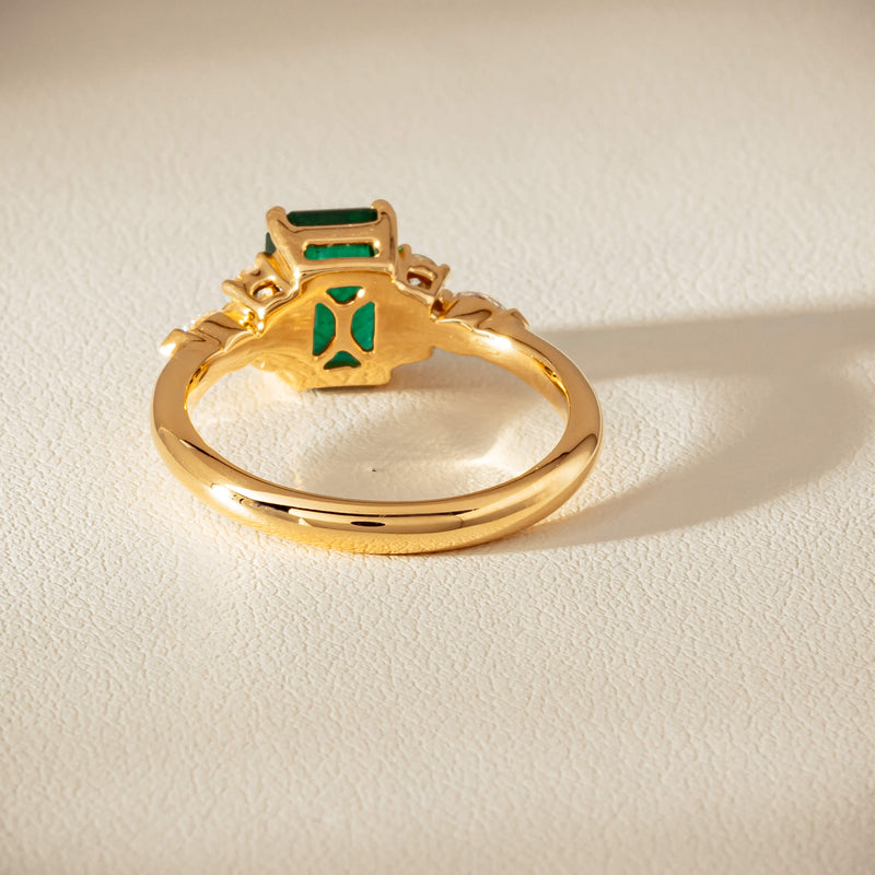 18ct Yellow Gold 1.63ct Emerald & Diamond Oriana Ring - Ring - Walker & Hall
