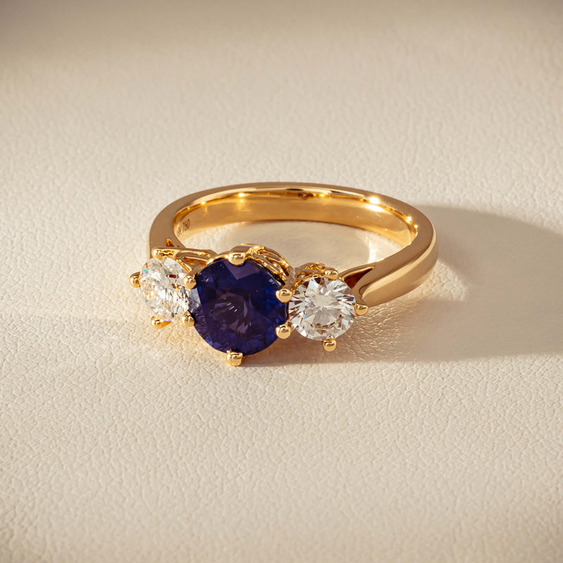 18ct Yellow Gold 2.03ct Sapphire & Diamond Coronado Ring - Ring - Walker & Hall
