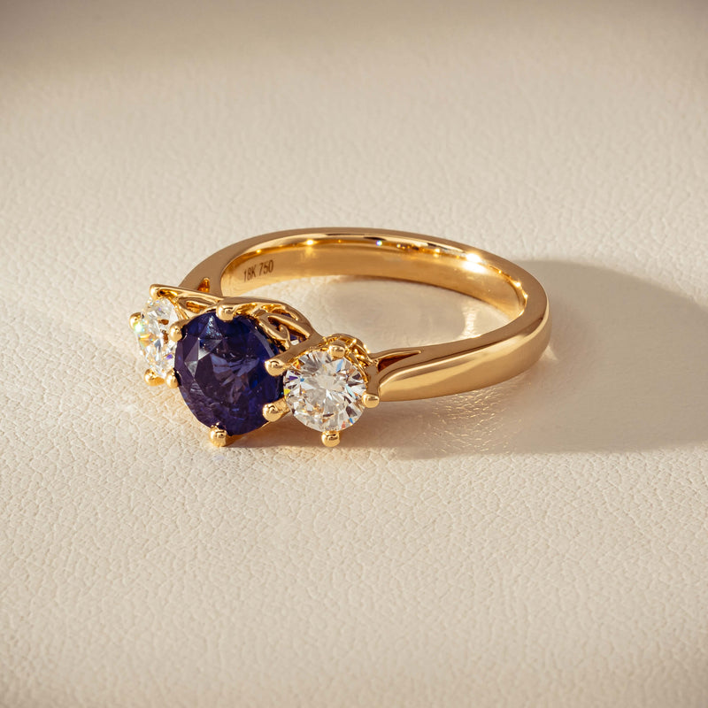 18ct Yellow Gold 2.03ct Sapphire & Diamond Coronado Ring - Ring - Walker & Hall
