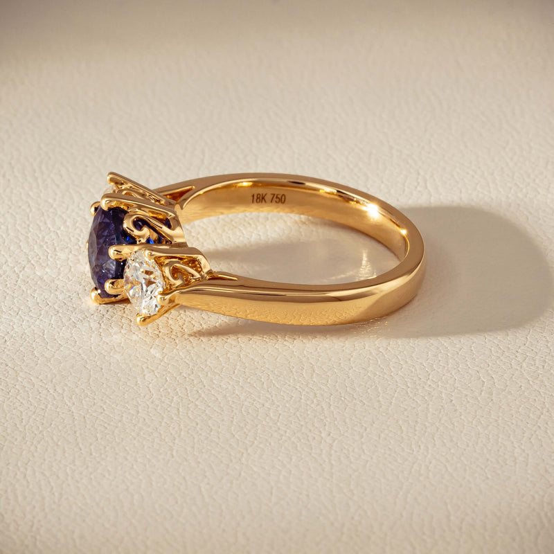 18ct Yellow Gold 2.03ct Sapphire & Diamond Coronado Ring - Ring - Walker & Hall