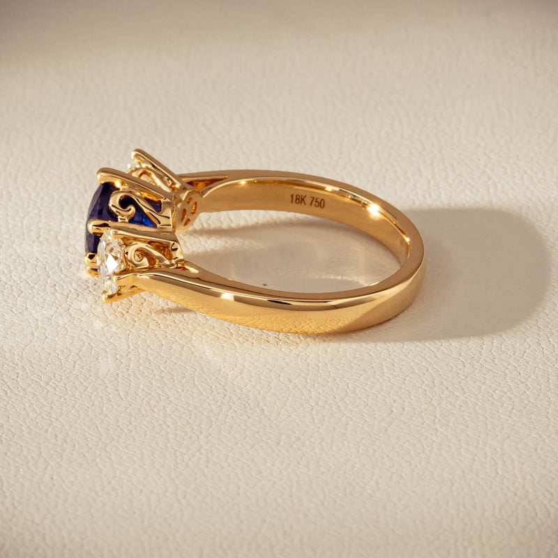 18ct Yellow Gold 2.03ct Sapphire & Diamond Coronado Ring - Ring - Walker & Hall