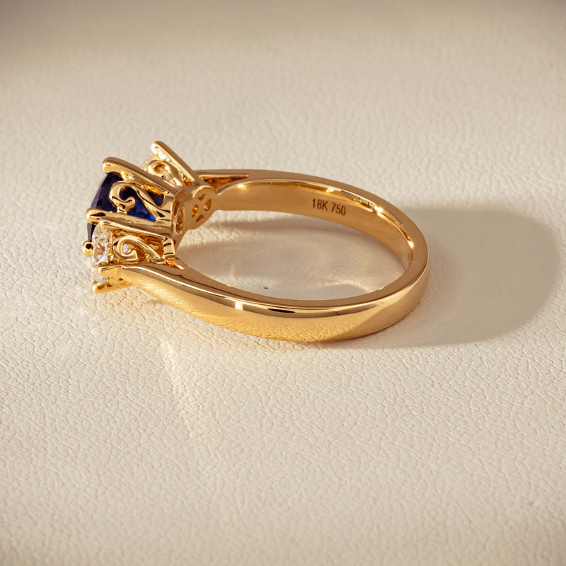 18ct Yellow Gold 2.03ct Sapphire & Diamond Coronado Ring - Ring - Walker & Hall