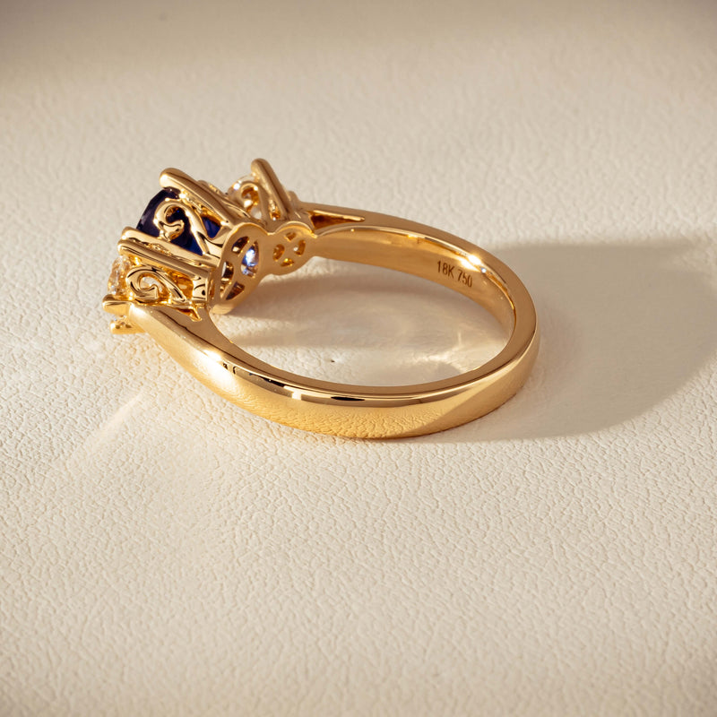 18ct Yellow Gold 2.03ct Sapphire & Diamond Coronado Ring - Ring - Walker & Hall