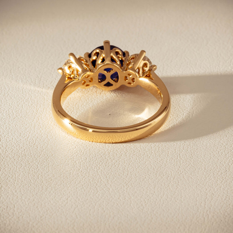 18ct Yellow Gold 2.03ct Sapphire & Diamond Coronado Ring - Ring - Walker & Hall