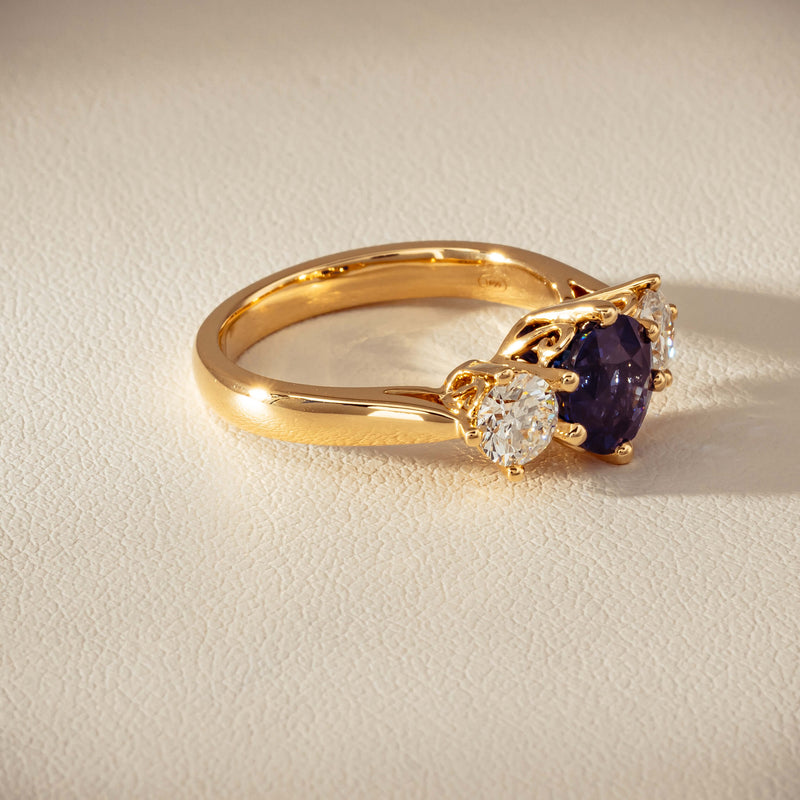 18ct Yellow Gold 2.03ct Sapphire & Diamond Coronado Ring - Ring - Walker & Hall