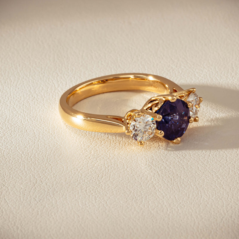 18ct Yellow Gold 2.03ct Sapphire & Diamond Coronado Ring - Ring - Walker & Hall