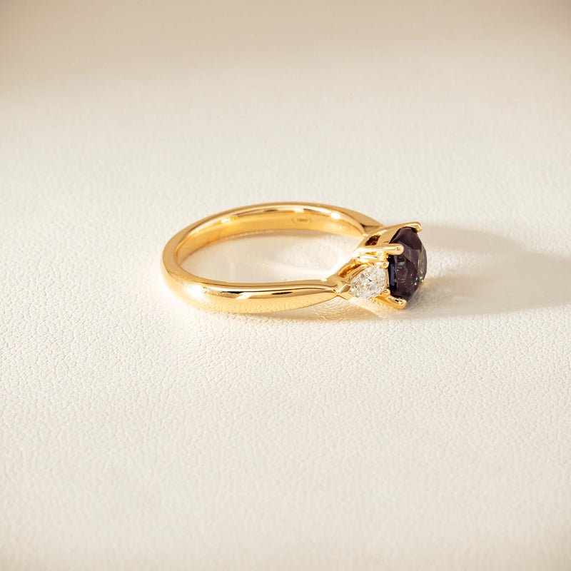 18ct Yellow Gold 1.71ct Green Tsavorite & Diamond Ayla Ring - Ring - Walker & Hall